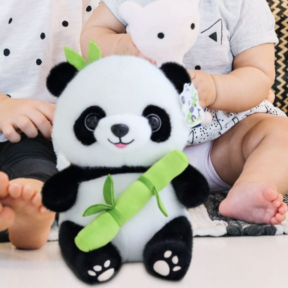 Usloyux under $5 Bamboo Panda, Bamboo Panda Plush Stuffed Animal, Soft Velvet Panda Doll Toy for Kids, Cuddly Panda Bear for Nursery Decor Bedroom, Handmade Detail Plushie Gift for Children Adults