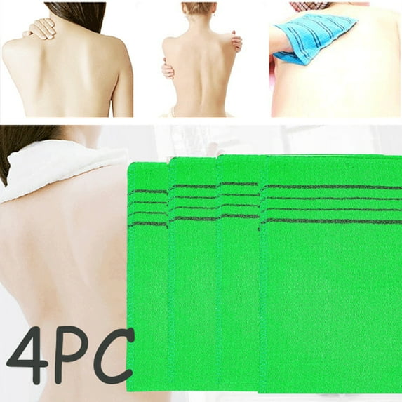 Usloyux under $5 Bath Towel, Coarse Grain Green Bath Towel Set for Exfoliation and Drying, Quick-Dry Polyester Fabric Bath Towels for Bathroom and Spa Use