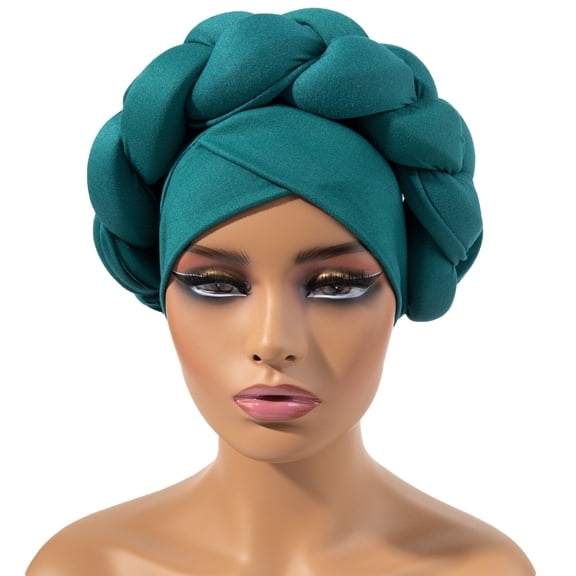Usloyux Under $5 Boho Turban Headwrap, Indian Style Big Headband Hat with Braided Design, Polyester Head Cover for Women Fashion Accessory Hair Styling