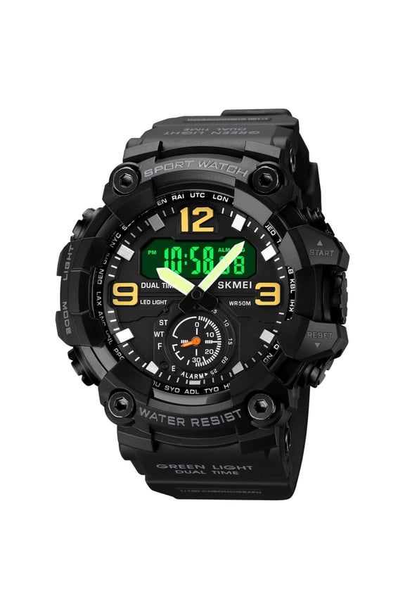 under $5 Camouflage Digital Watch, Large Dial Multi-Function Sport Watch with LED Night Light, Water-Resistant for Outdoor Activities, Durable Resin Band for Men Teens