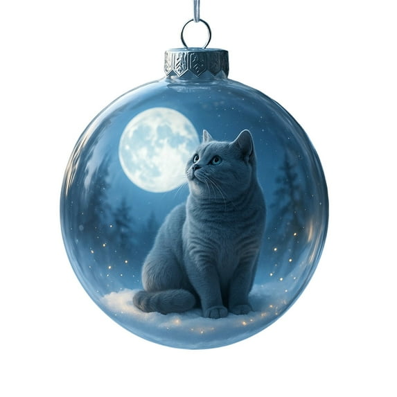 Usloyux Under $5 Cat Christmas Ornament, Cute Feline Hanging Decoration for Xmas Tree, PVC Pet-Themed Holiday Decor, Living Room Mantel Display, Stocking Stuffer Gift Idea