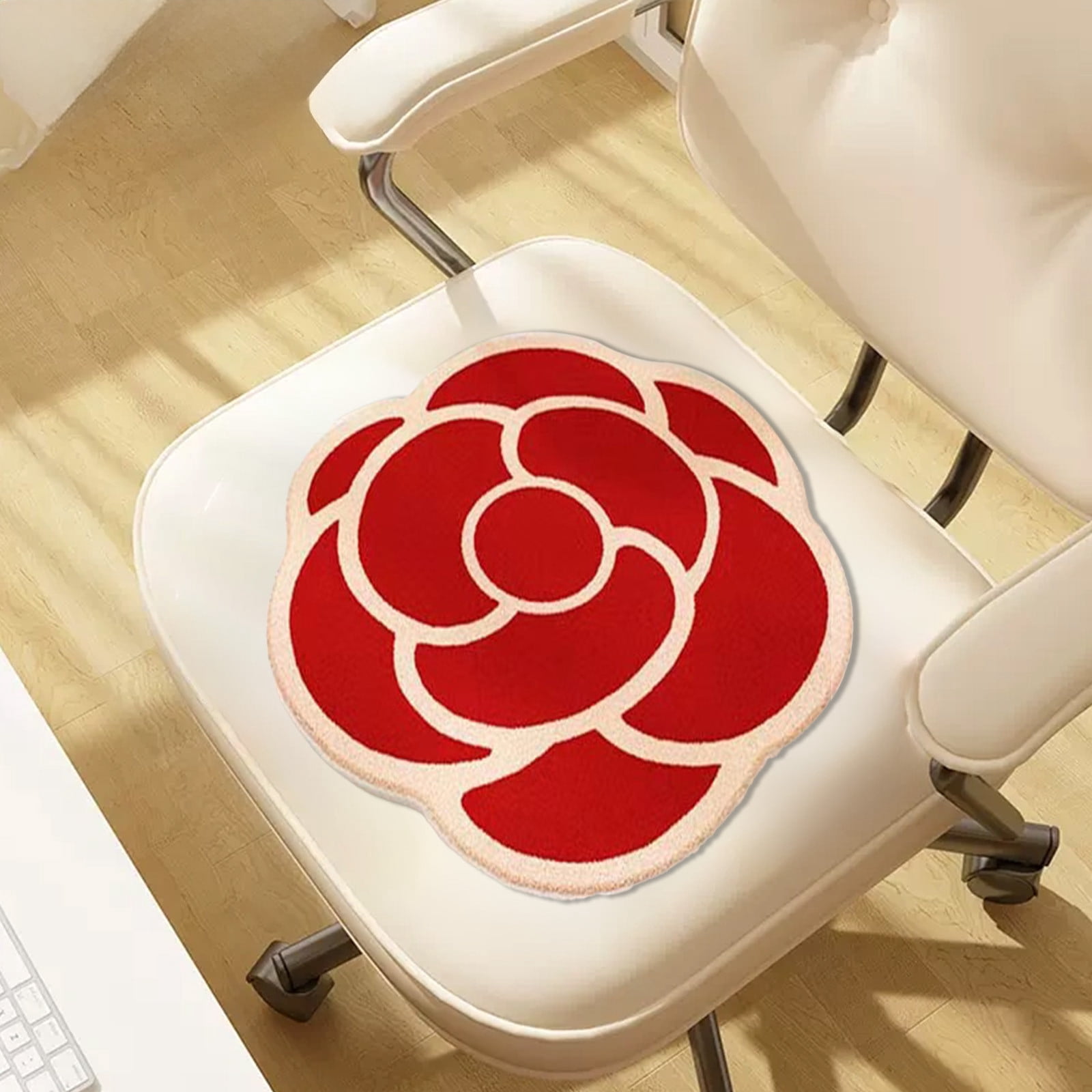 Usloyux Under $5 Chair Mats, Rose Flower Irregular Washable Mat, 15 ...