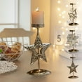 thumbnail image 1 of Usloyux Under $5 Christmas Candle Holder, Cast Iron Candlestick with Star Decoration, 4.33x4.33x6.69 Inch Indoor Decor, Candelabra for Taper Candles Centerpiece Table, 1 of 9