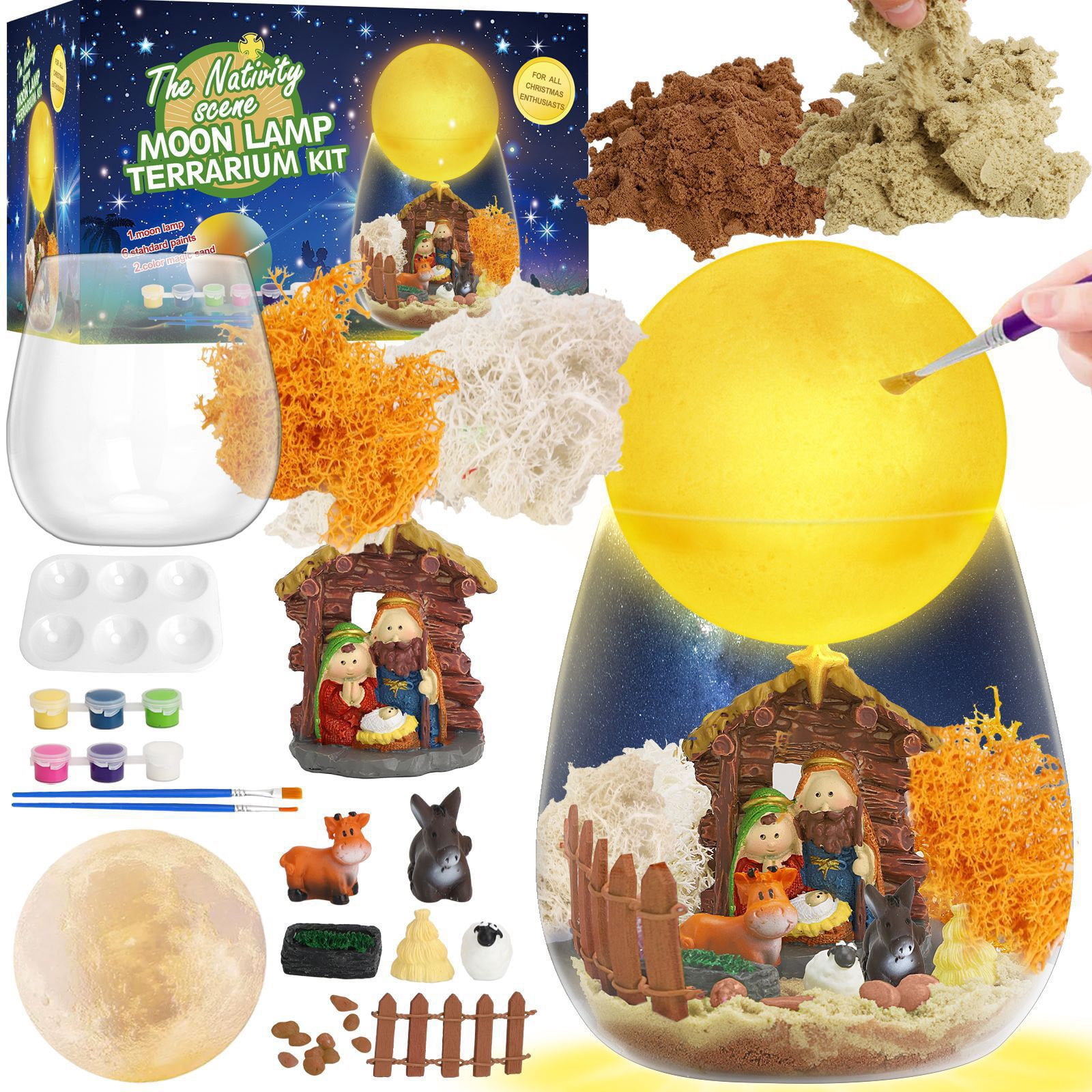 Usloyux Under $5 Christmas DIY Mini Landscape Craft Kit, LED Light Up ...