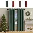 thumbnail image 1 of Usloyux Under $5 Christmas Plaid Blackout Window Curtains, 72.05 ×51.97 Inch Green/Red Fabric Twill Woven Insulated Curtains Grommet Top Window Drapes for Living Room, Bedroom Christmas Decor, 1 of 9