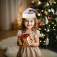 thumbnail image 1 of Usloyux Under $5 Christmas Santa Hat,Plush Warm Thick Xmas Hat with Glitter Golden Five-pointed Stars Pattern for Kids Christmas Party Holiday Parties Supplies, 1 of 6