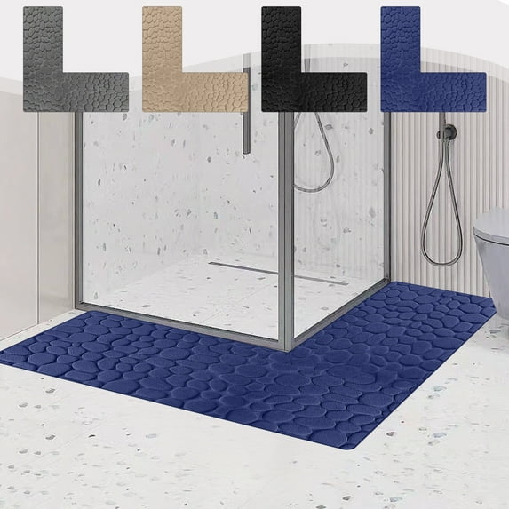 Usloyux Under $5 Corner Rug L Shaped Kitchen Corners Rugs,Bathroom Absorbent Foot Mat,Shower Room L-Shaped Furry Flannel Bathroom Mat,Bathroom Thick Non-Slip Entrance Mats 47.2x29.5x17.7 Inch