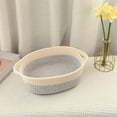thumbnail image 1 of Usloyux Under $5 Cotton Rope Storage Basket, Woven Oval Snack Toy Organizer with Handles, Natural Decorative Bin for Home Living Room Bedroom Organization, 1 of 6