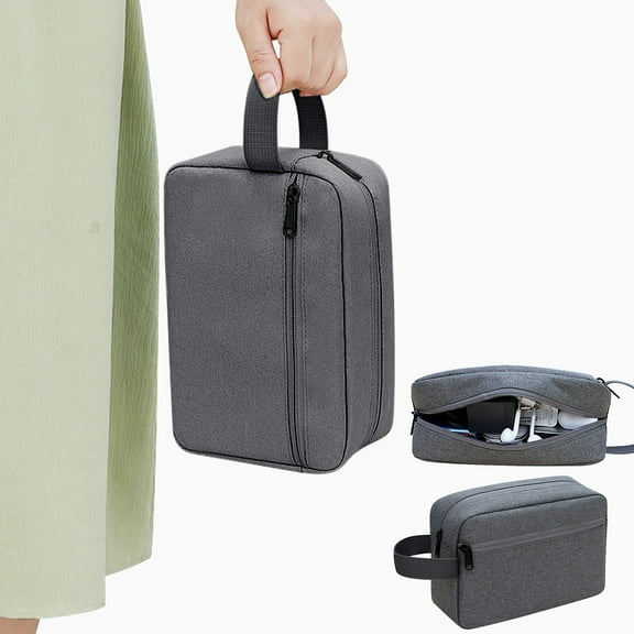 Usloyux under $5 Digital Storage Bag, Multi Compartment Electronics Organizer Bag, Waterproof Cable Charger Pouch, Portable Handheld Storage for Mouse Power Bank, Travel Tech Accessory Case