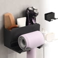 thumbnail image 1 of Usloyux Under $5 No Drill Hair Dryer Holder, Wall Mounted Hair Dryer Storage Rack, Bathroom Organizer Shelf with Cord Management, Adhesive Hair Dryer Stand for Vanity Countertop, 1 of 9