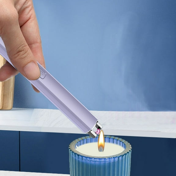 Usloyux Under $5 Electronic Candle Lighter, Windproof Flameless USB Rechargeable Igniter, Safe Push Button Kitchen Lighter, Plasma Arc Fire Starter for Home Camping