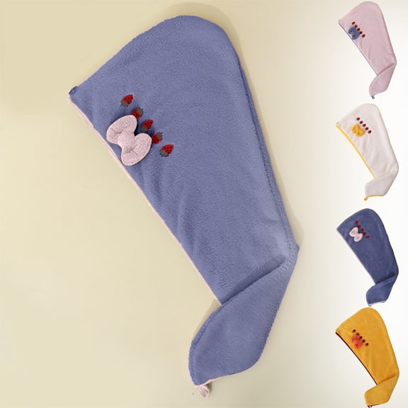 Usloyux Under $5 Fleece Dry Hair Cap, Thickened Absorbent Shower Cap, Quick Drying Hair Towel for Women Men, Bathroom Hair Wrap for Wet Hair, Soft Microfiber Turbie