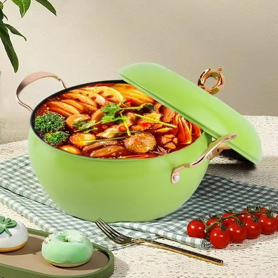 Usloyux under $5 Fruit Stew Pot, Double Handled Fruit Shape Soup Pot, Large Capacity Stew Pot for Kitchen, Health Preserving Cooking Pot with Non Stick Coating, Iron Pot for Stove Top Induction