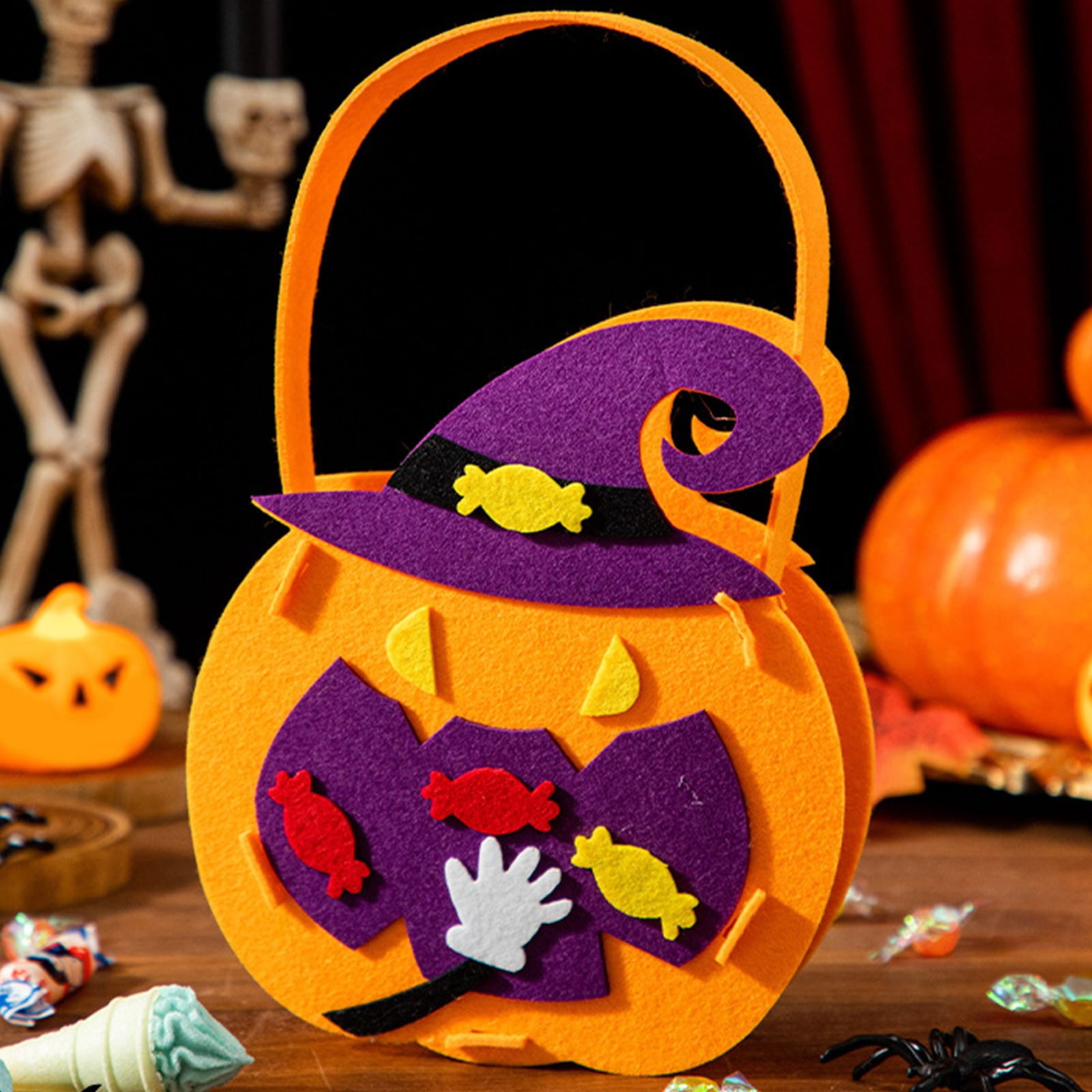 Usloyux Under $5 Halloween Trick or Treat Bags,Cute Pumpkin Candy Bags ...