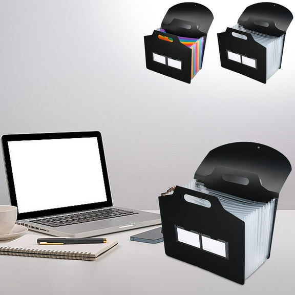 Usloyux Under $5 Handheld Document Organizer File Bag, Flip Top Portfolio with Hanging Rope, Multi Compartment Expandable Folder, A4 File Storage for Office School Business Supplies