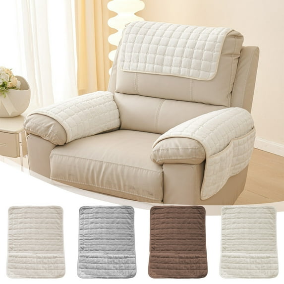 Usloyux Under $5 Headrest Cover for Recliners,Recliner Chair Slipcovers,Recliner Chair Protector,Furniture Protector with Side Storage Pocket,Armchair Couch Arm Rest Cover for Chair, Sofa