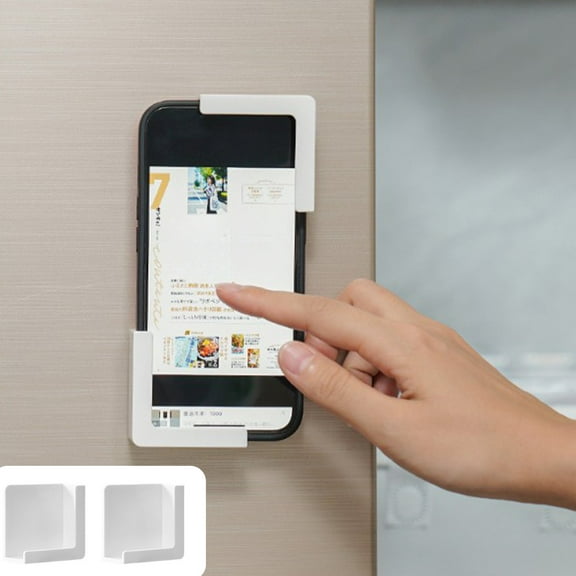 Usloyux Under $5 Magnetic Phone Stand Mount, Refrigerator Tablet Holder Bracket, Adjustable Viewing Angle Stand, Kitchen Recipe Reader, Hands-Free Device Holder