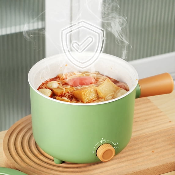 Usloyux Under $5 Mini Electric Cooking Pot, Portable Ramen Noodle Soup Maker, Multifunctional Hot Pot for Pasta Oatmeal, Ceramic Coating with Overheat Protection, Personal Single Serve Cooker