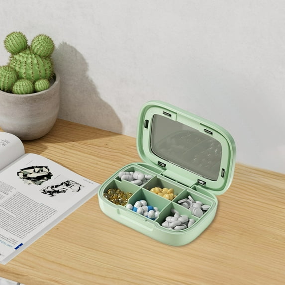 Usloyux Under $5 Multi Compartment Storage Box, Portable Organizer for Small Items, Travel Essential Container with Dividers, Clear Plastic Case with Snap Closure