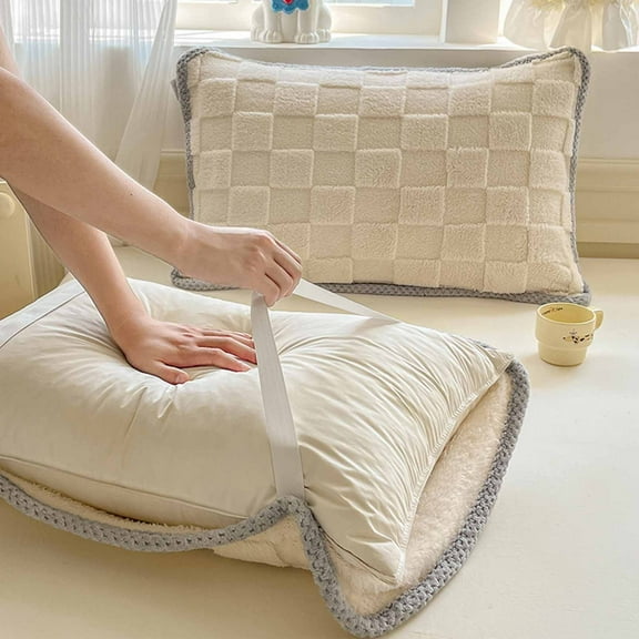 Usloyux Under $5 Pillow Towel Cover, Thickened Taffeta Pillowcase for Bedding, Warm Pillow Isolation Protector, Soft Pillow Cover with Elastic Band for Secure Fit