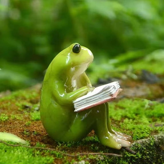 Usloyux Under $5 Resin Frog Ornament Set, Cute Garden Decor Figurines for Plant Pots Desk Shelf, Decorative Statue Collection for Home Office Tabletop Display, Mini Animal Sculpture Gift