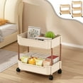 thumbnail image 1 of Usloyux Under $5 Rolling Carts with Wheels,2-Tier/3-Tier Rolling Utility Cart Organizer, Multifunctional Trolley Storage Cart for Nursery, Kitchen, Bathroom, Office, Bedroom, Easy Assembly, 1 of 9