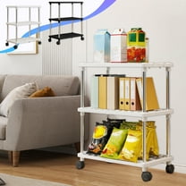Usloyux Under $5 Rolling Storage Shelves, Multi-Tier Organizer Rack for Kitchen Pantry Bathroom, Portable Utility Shelf, Space Saving Shelving Unit, Home Organization, Easy Assembly, Movable Cart