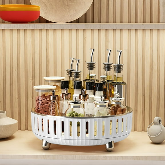 Usloyux Under $5 Rotating Snack Tray, 5 Compartment Candy Nut Container, Divided Food Storage Organizer, Clear Plastic Fruit Serving Platter for Party Gathering