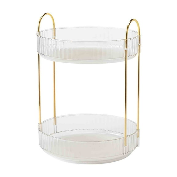 Usloyux Under $5 Rotating Storage Box, 360 Degree Swivel Cosmetic Organizer, Adjustable Shelf Height Makeup Storage, Multifunctional Rotating Tray for Cosmetics Seasonings Display