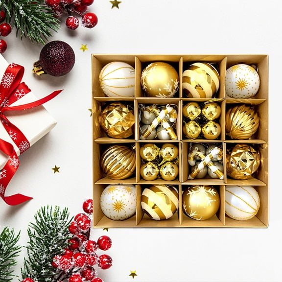 Usloyux Under $5 Shatterproof Glitter Ornament Ball, Plastic Christmas Tree Decoration, Reflective Hanging Sphere for Indoor Decor, Lightweight Festive Bulb for Xmas Party Garland