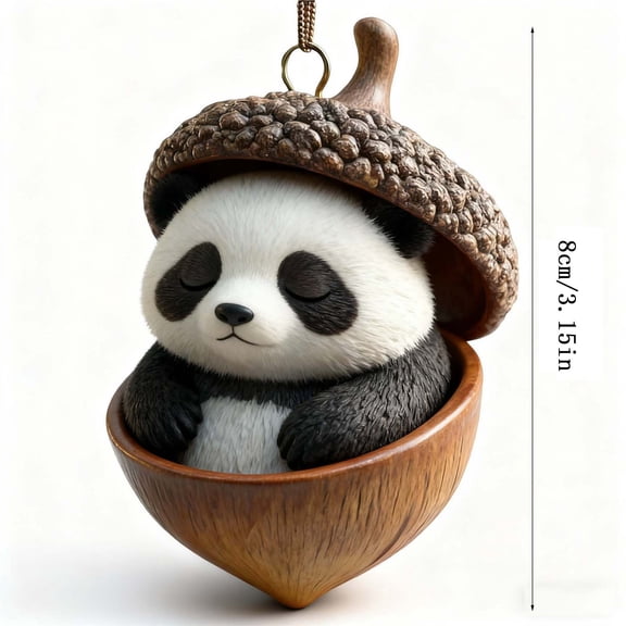 Usloyux under $5 Small Animal Ornaments, Miniature Forest Creatures Inside Realistic Acorn Decor, 3.15-inch Handcrafted Acrylic Ornaments for Tree, Wreath, or Tabletop