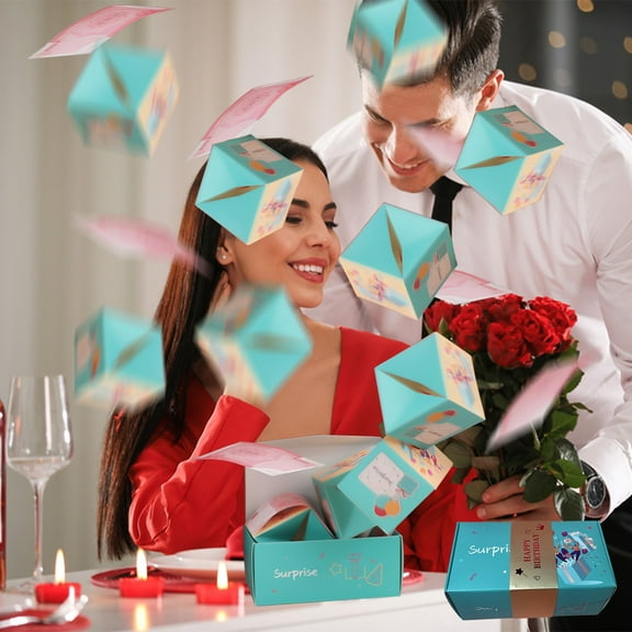Usloyux Under $5 Surprise Gift Box with Bouncing Mechanism, Folding Up Red Envelope Box, Birthday Money Box for Christmas Proposal, Party Celebration Confetti Surprise, Unique Present