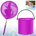 thumbnail image 1 of Usloyux under $5 Telescopic Pool Net, Stainless Steel Fishing Net with Telescopic Handle and Folding Bucket, Durable Construction for Pool Cleaning, Catching Fish, and Outdoor Activities, 1 of 8