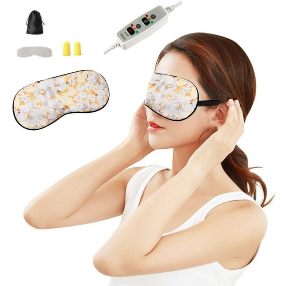 Usloyux Under $5 USB Heated Eye Mask, Warm Eye Compress for Dry Eyes, Adjustable Temperature Timer Control Eye Pad, Contoured Sleeping Mask, Soothing Eye Relaxation Therapy