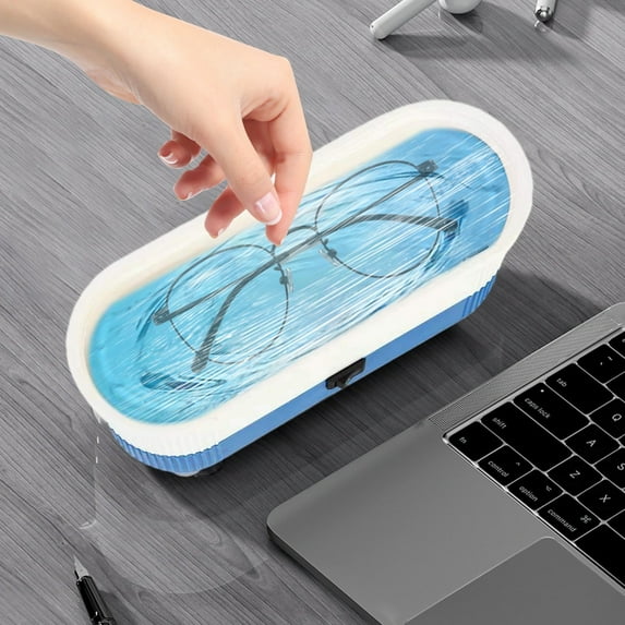 Usloyux Under $5 Ultrasonic Jewelry Cleaner Machine, Portable Eyeglass Watch Cleaner for Daily Use, 360° Deep Cleaning with Millions of Bubbles, Cordless Digital Cleaner for Cosmetics Razors Dentures