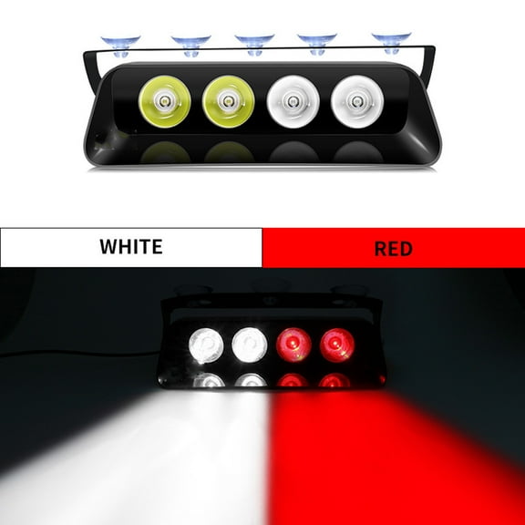 Usloyux Under $5 Vehicle Emergency Strobe Light, Suction Cup Mount LED Warning Beacon, 16 Mode Adjustable Flash Pattern for Security, Dashboard Safety Light for Cars Trucks