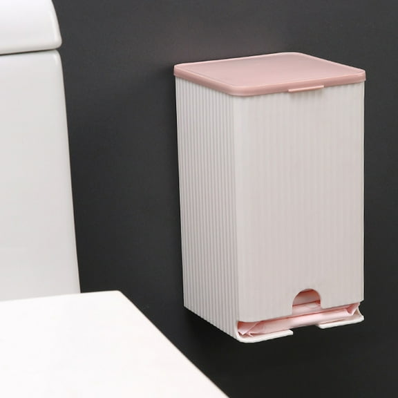 Usloyux Under $5 Wall Mounted Bathroom Organizer, Sanitary Napkin Dispenser with Swab Compartment, Multifunctional Tissue Box for Toilet, Adhesive Storage Container for Essentials Organization