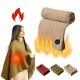 thumbnail image 1 of Usloyux Under $5 Washable USB Heated Shawl, Round Button Control Electric Blanket, Portable Warming Wrap for Travel, Soft Waffle Weave Fabric with Zipper Design, 1 of 9
