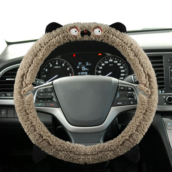 Usloyux under $5 Winter Steering Cover, Plush Faux Mink Car Steering Wheel Cover for Cold Weather, Anti Slip Inner Surface for Enhanced Grip and Safety, Universal Fit for Vehicles