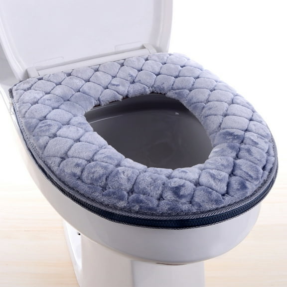 Usloyux Under $5 Winter Toilet Seat Cover, Plush Fleece Toilet Seat Cushion for Cold Weather, Soft Bathroom Mat for Comfort, Washable Toilet Accessory, Comfort Toilet Seat for Bathroom