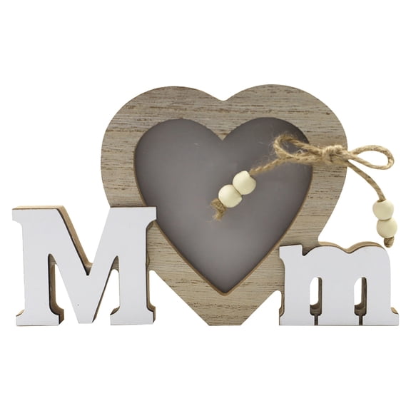 Usloyux Under $5 Wooden Letter Photo Frame Display, Alphabet Love Shape Memory Holder with Heart Cutout Design, Wedding Anniversary Picture Frame for Home Office