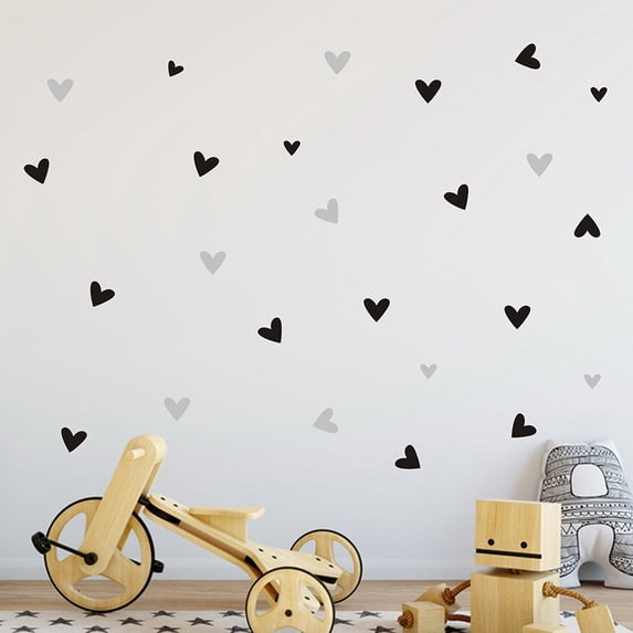 Usloyux 5Pcs 24 PCS Heart Wall Sticker Decal, Vinyl Love Quote Wall Art for Bedroom, Living Room, Home Decor, Removable Decorative Stickers for Wall