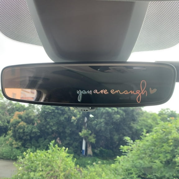 Usloyux 7Pcs Car Mirror Decals, Inspirational Rearview Mirror Stickers for Car, Self Affirmation Decals with Vinyl Material, Easy Apply and Remove, Motivational Decor for Women