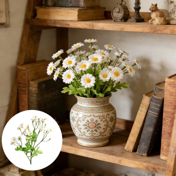 Usloyux Artificial Daisies Flowers, 30 Stems Faux Chamomile Bouquet, Spring Easter Home Decor, Faux Wildflowers For Table Centerpieces, Vase Arrangements, Indoor Outdoor Decorations