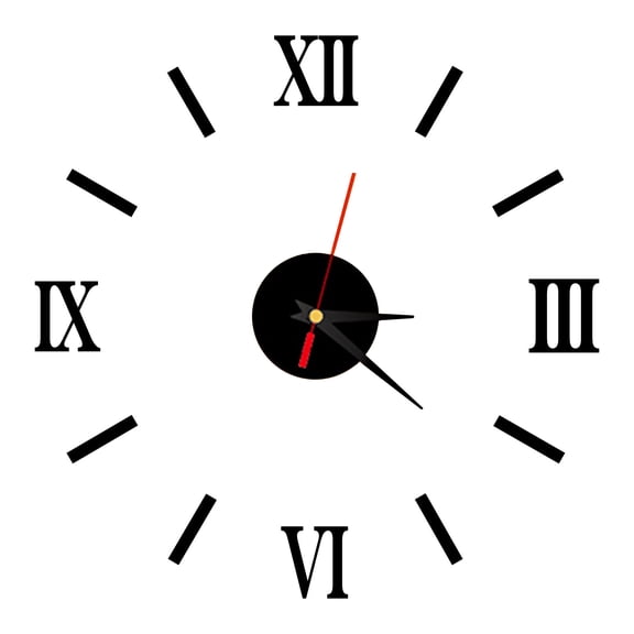 Usloyux DIY Roman Digital Wall Clock Sticker, Silent Acrylic Wall Clock Decal, Self-Adhesive Clock Face with Numbers, Modern Wall Clock, Easy to Install