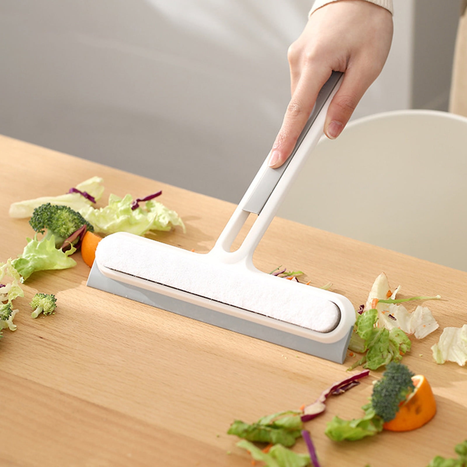 Usloyux Deal of The Week 3In 1 Silicones Shower Squeegee For Glass, Mirrors, Window \u0026 Countertops Non-Scratch Cleaning Brush, Water Stain Remover For Bathroom, Kitchen, Car