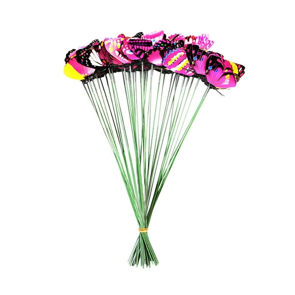 Usloyux Decorative Butterfly Garden Stakes, 3D PVC Spring Loaded Stakes for Flower Pots, Yard, Indoor Plants, Colorful Garden Ornaments for Year Round Beauty
