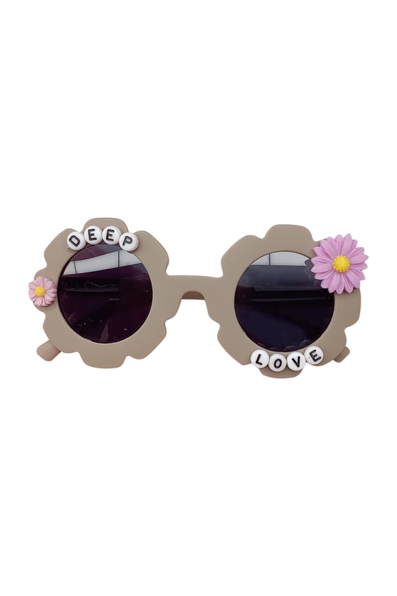 Fashion Kids Sunglasses with Sunflower and Alphabet Designs, Cute Shape Sunglasses for Sun Protection, Trendy Shades for Boys and Girls
