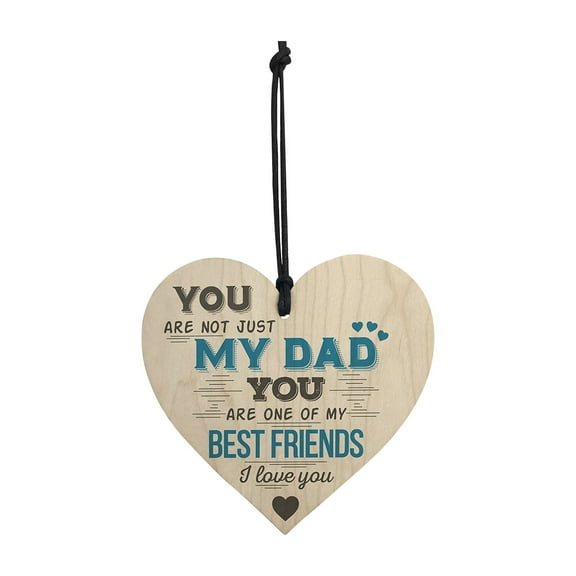 Usloyux The Father Wooden Hanging Ornament for Father's Day, 10cm Diameter Wood Chip Decoration for Christmas Tree Window Door, High Temperature Sublimation Printed Tree Decoration