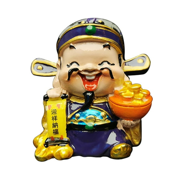 Usloyux Five Way God of Wealth Resin Statue, Chinese Traditional Home Decoration, Fortune Luck Office Decor, Hand Painted Resin Figurine, Collectible Ornament